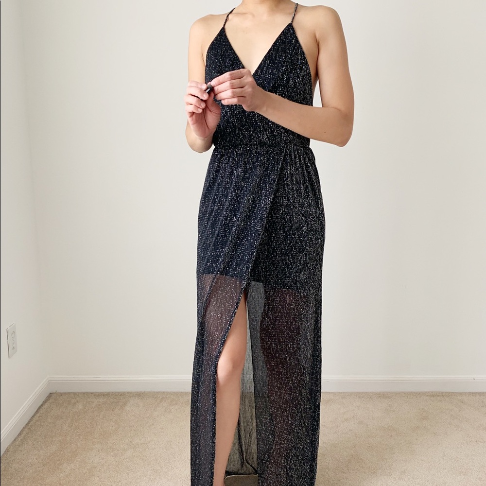 ELEGANT Sheer Deep V Sheer Maxi dress - Picture 13 of 14